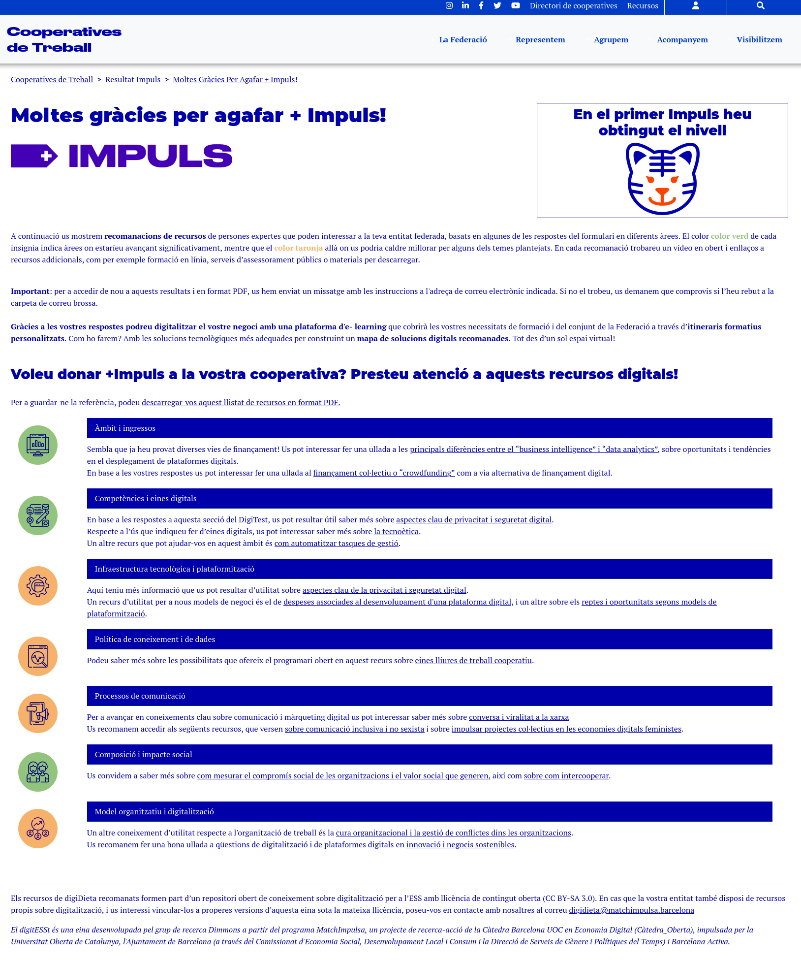 Exemple pàgina de resultats